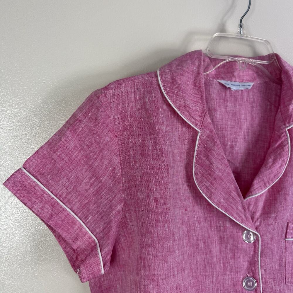 The Company Store Pajama Set Loungewear Short Sleeve Pink Size M - Picture 3 of 6